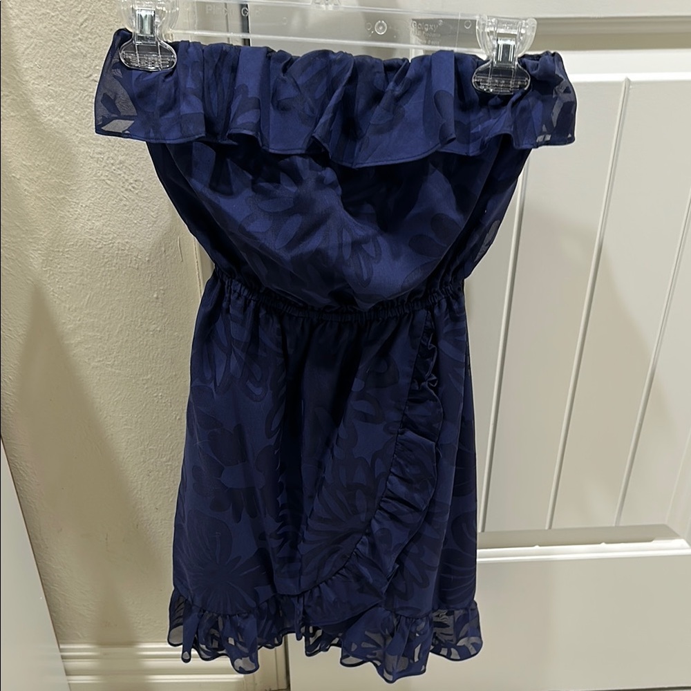 Navy Blue Off-Shoulder Dress